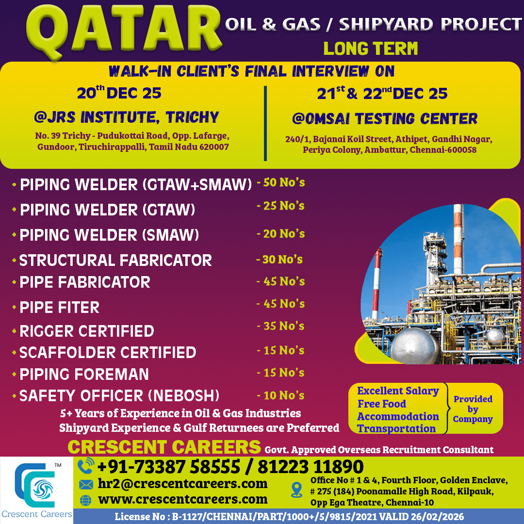 WALK-IN CLIENT'S FINAL INTERVIEW AT TRICHY, CHENNAI, VIZAG WALK-IN CLIENT'S FINAL INTERVIEW AT TRICHY, CHENNAI, VIZAG