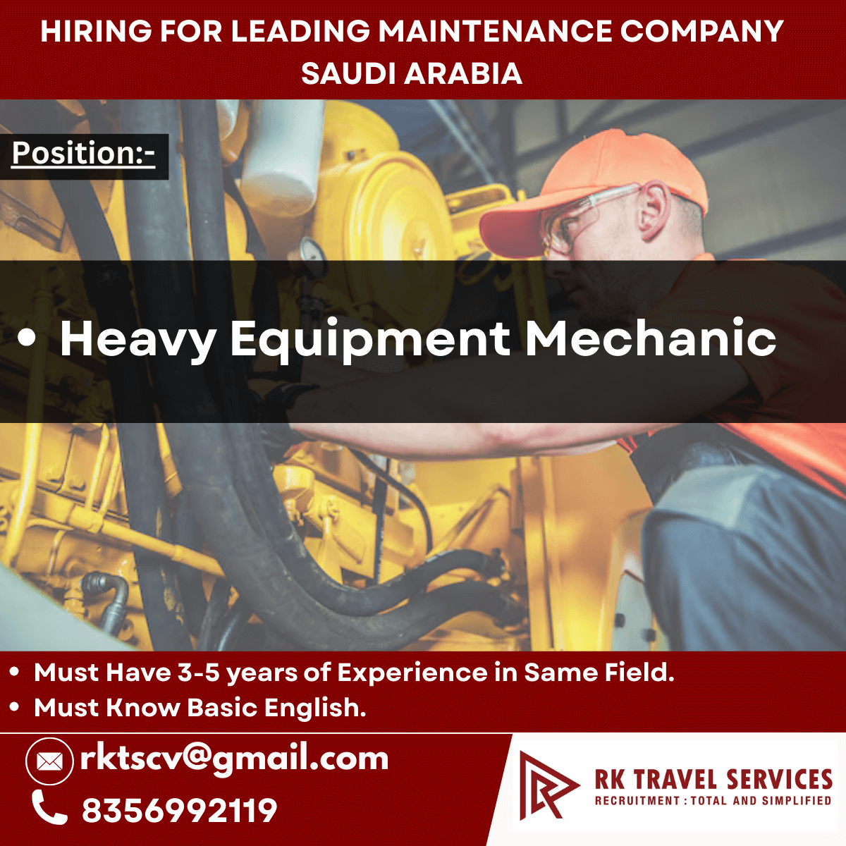 HIRING FOR LEADING MAINTENANCE COMPANY SAUDI ARABIA HIRING FOR LEADING MAINTENANCE COMPANY SAUDI ARABIA