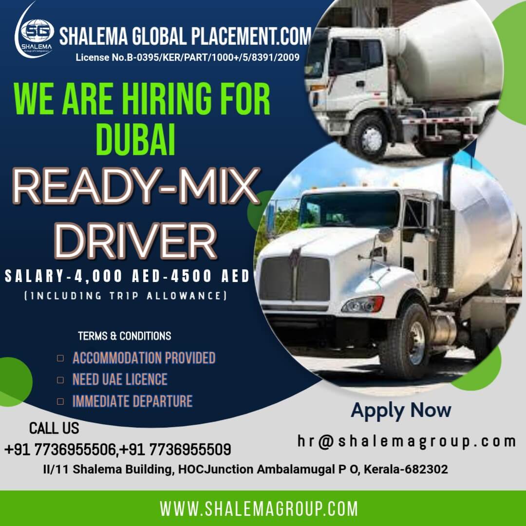 READYMIX DRIVER VACANCY