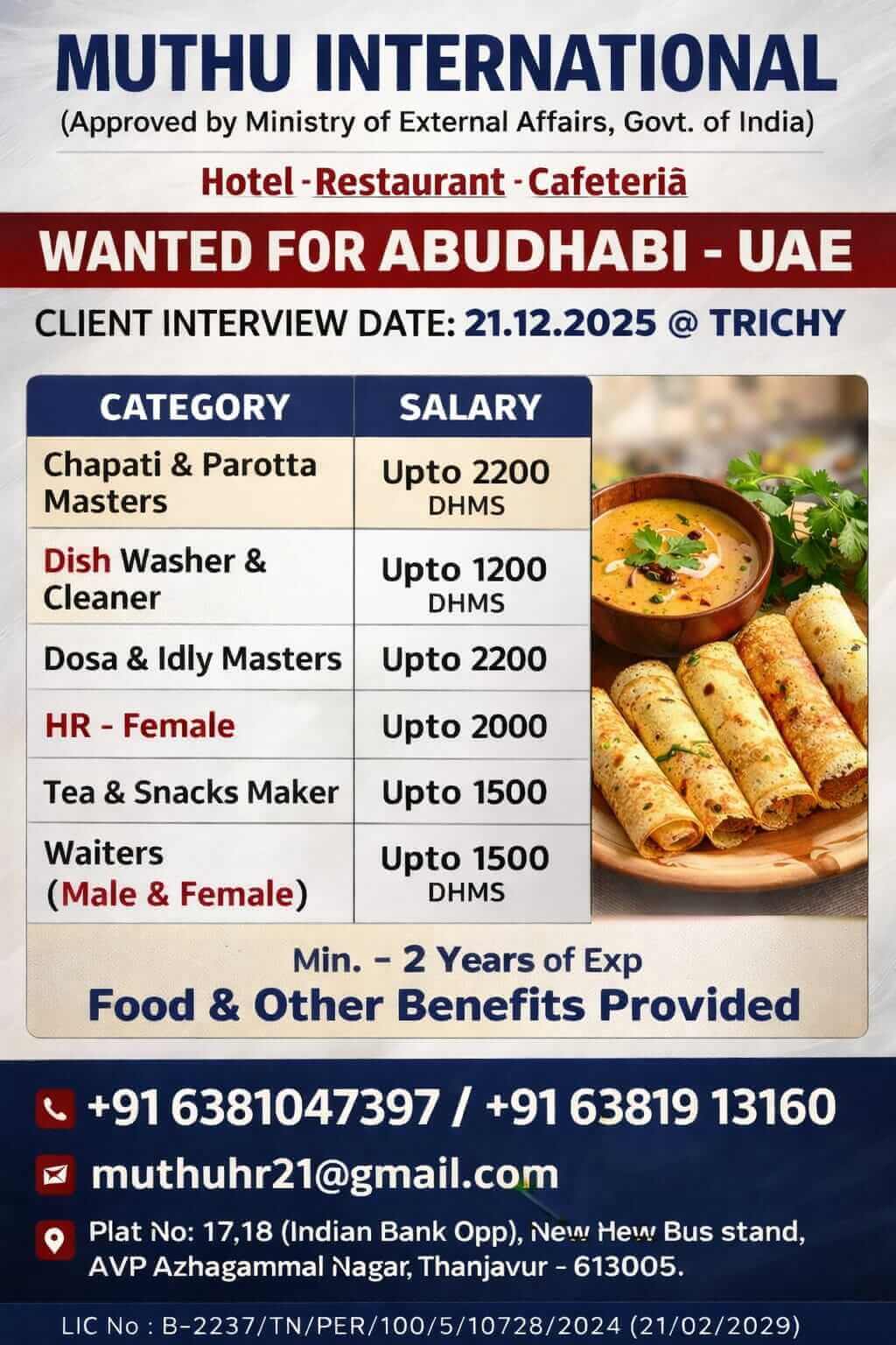 WANTED FOR DUBAI