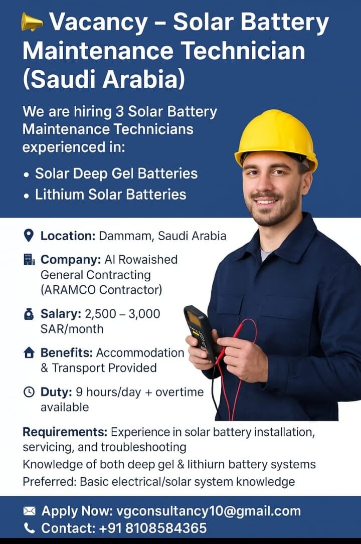 URGENT REQUIREMENT FOR SAUDI ARABIA