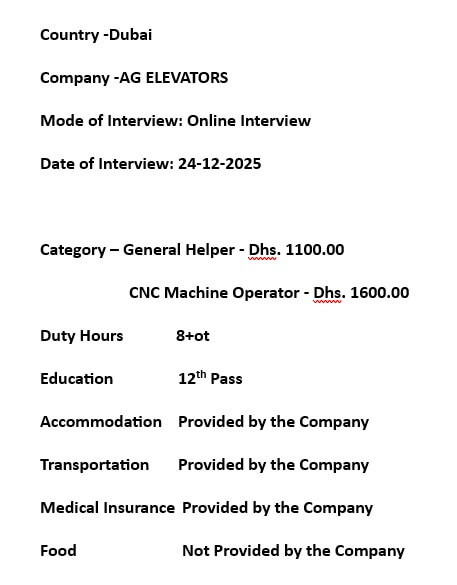 ELEVATOR TECHNICIAN HELPER