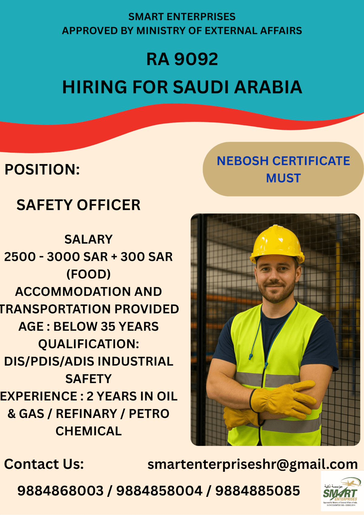 URGENT REQUIREMENT FOR SAUDI ARABIA