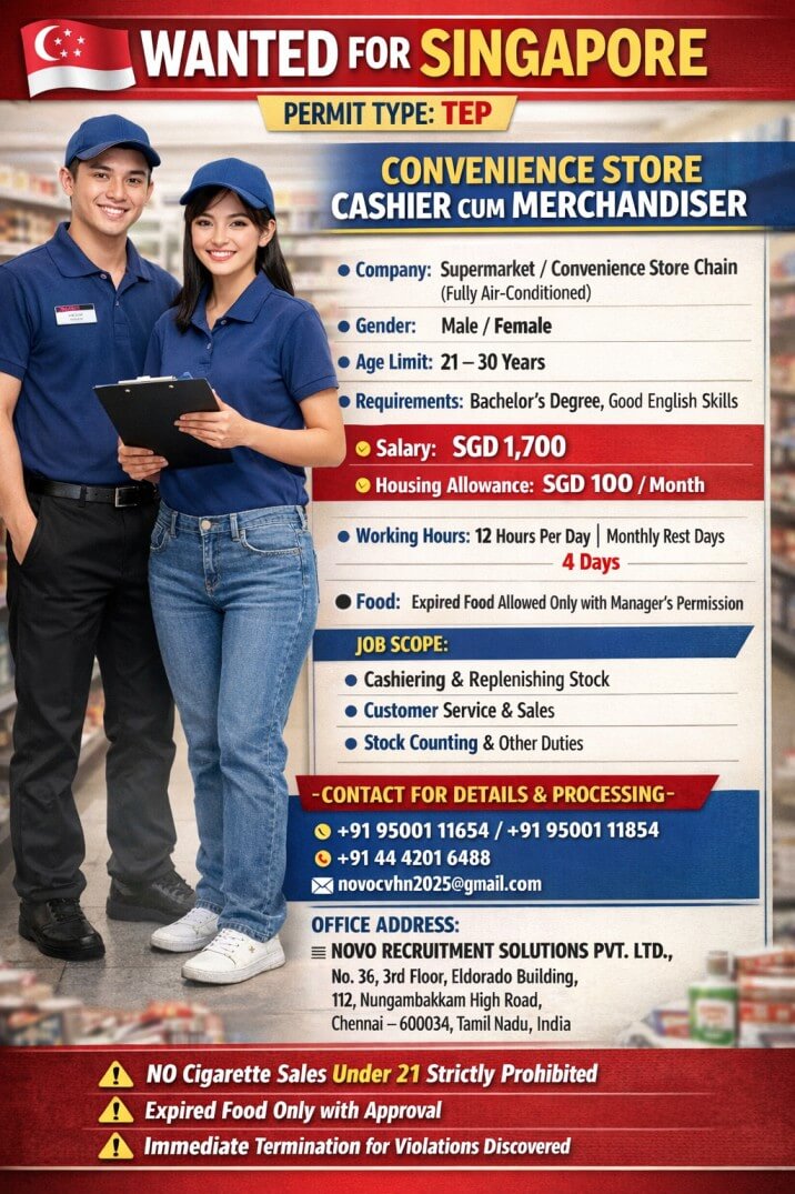 Convenience Store Cashier cum Merchandiser