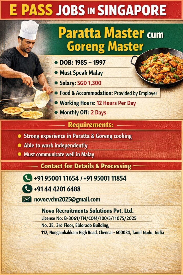 Paratta Master cum Goreng Master