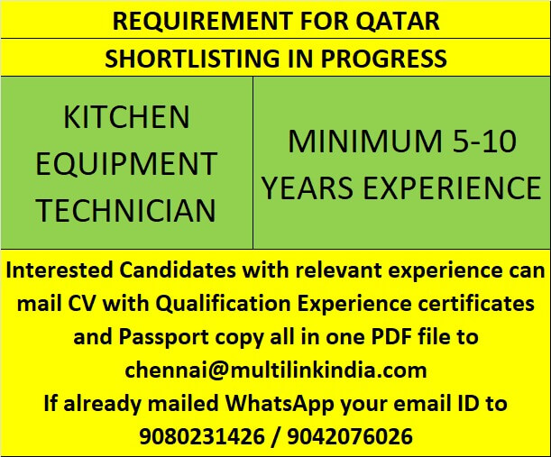 Kitchen Equipment Technician, Project Schedulers, HR & Security, Catering Managers