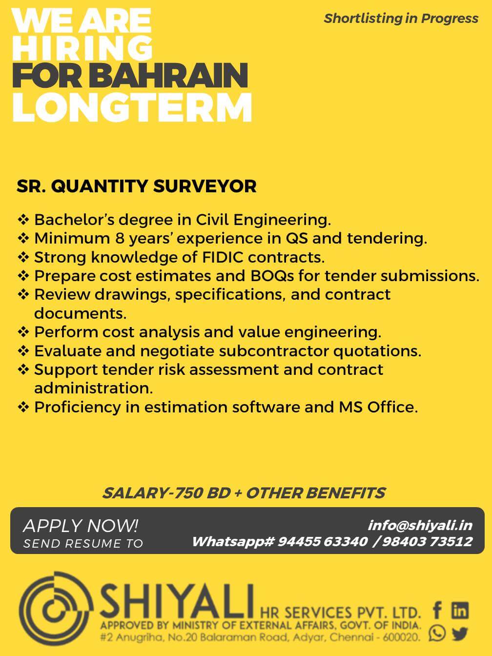 SENIOR QUANTITY SURVEYOR
