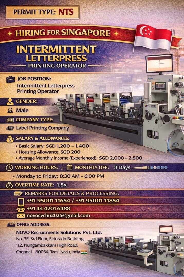 Intermittent Letterpress Printing Operator