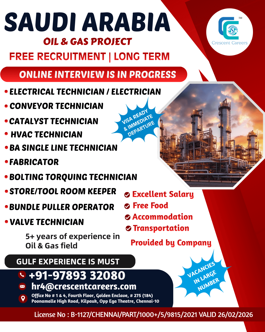 FREE RECRUITMENT - ELECTRICAL TECHNICIAN / FABRICATOR