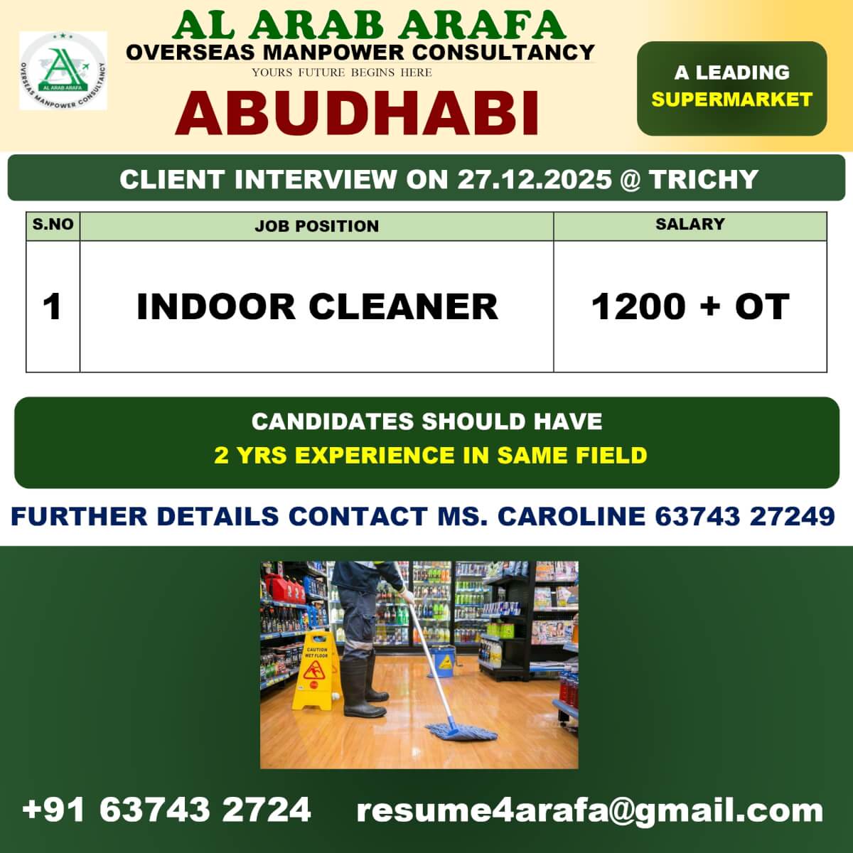 CLIENT INTERVIEW ON 27.12.2025 @ TRICHY