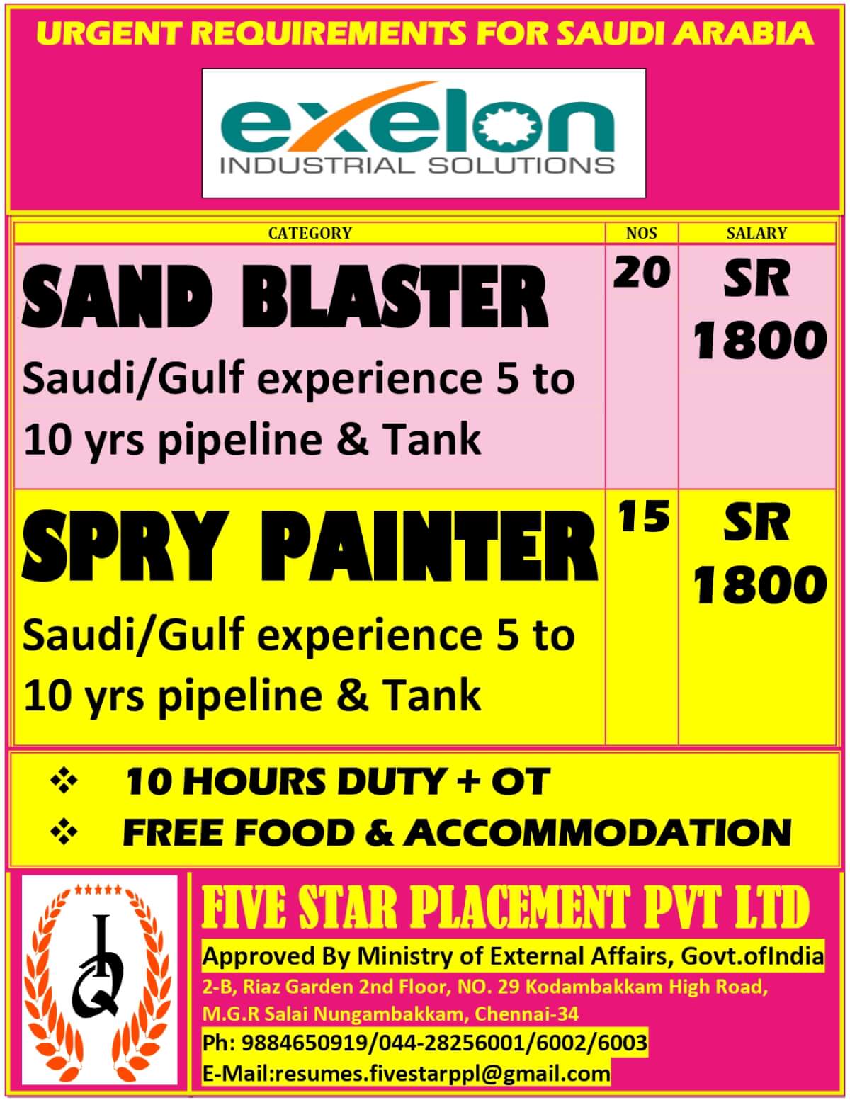 URGENT REQUIREMENT FOR SAUDI ARABIA