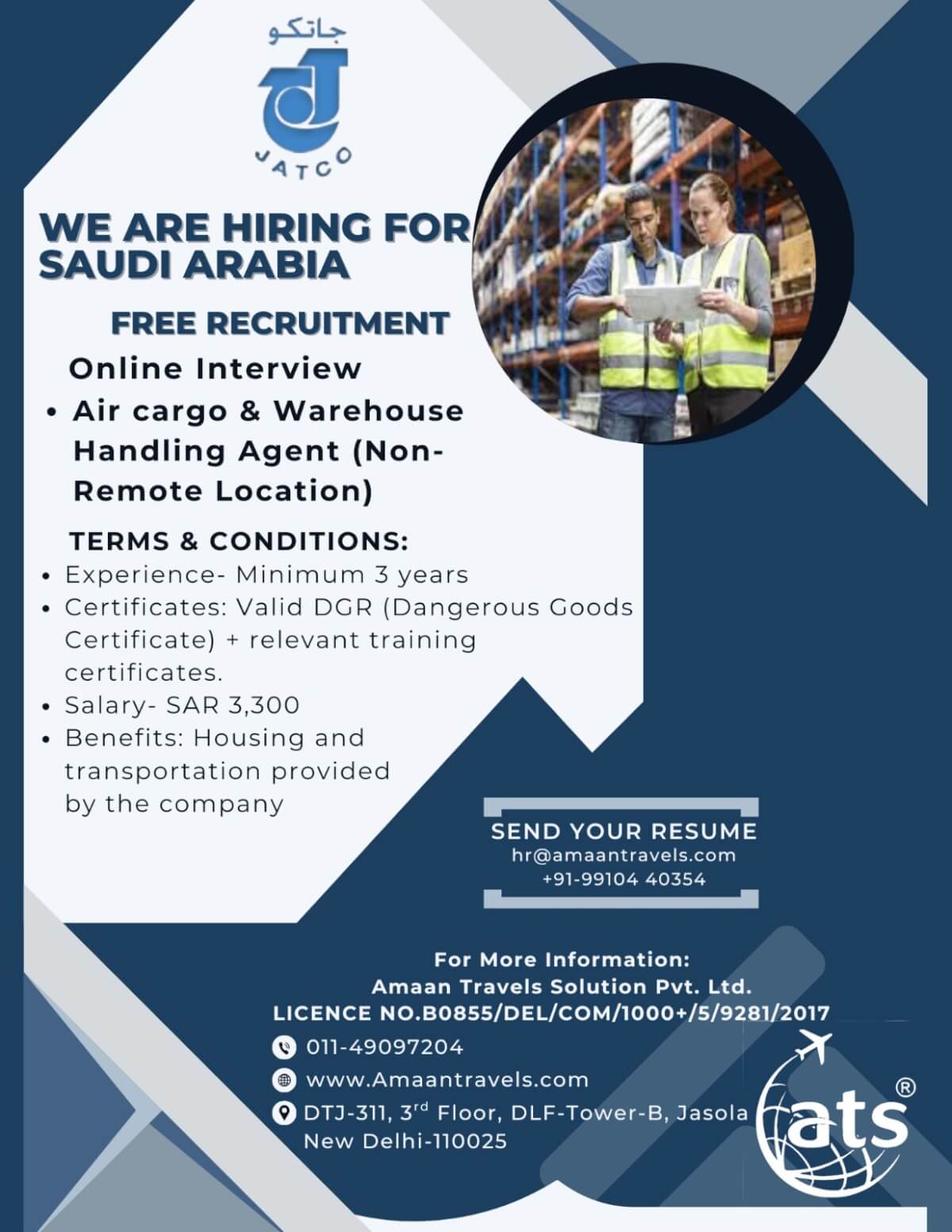 Hiring for a Reputed Company in Saudi Arabia