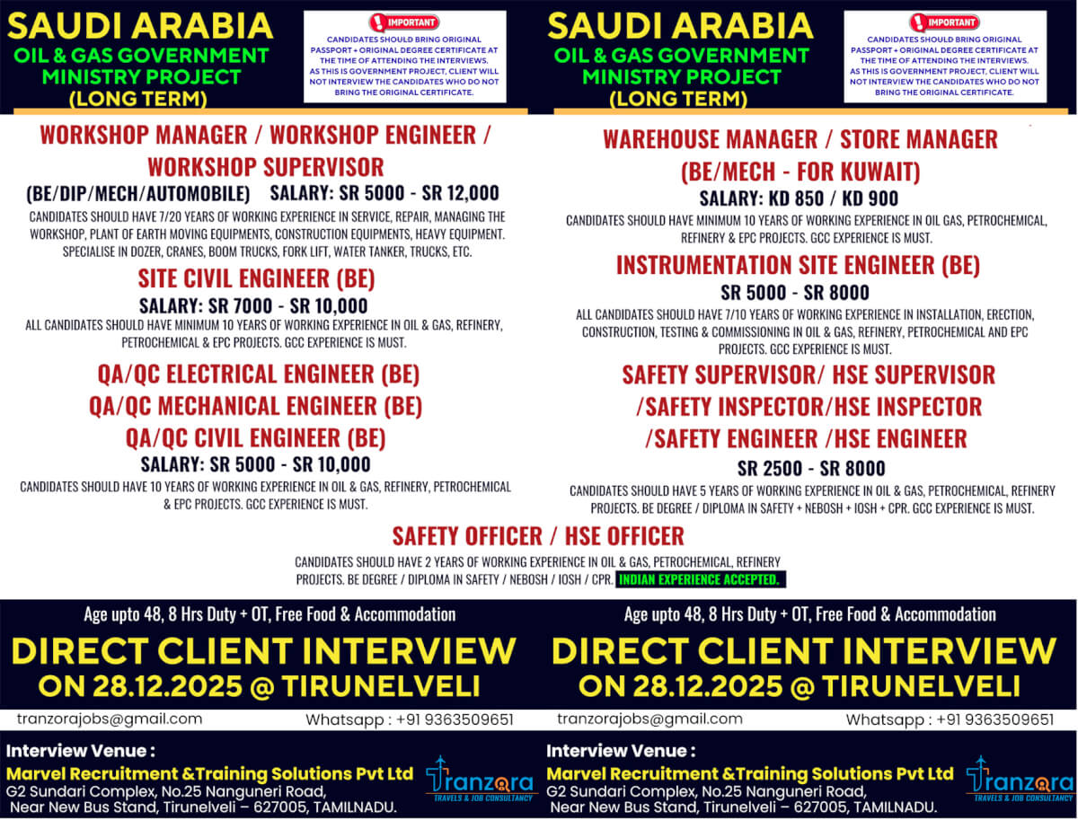 OIL AND GAS JOBS IN SAUDI ARABIA