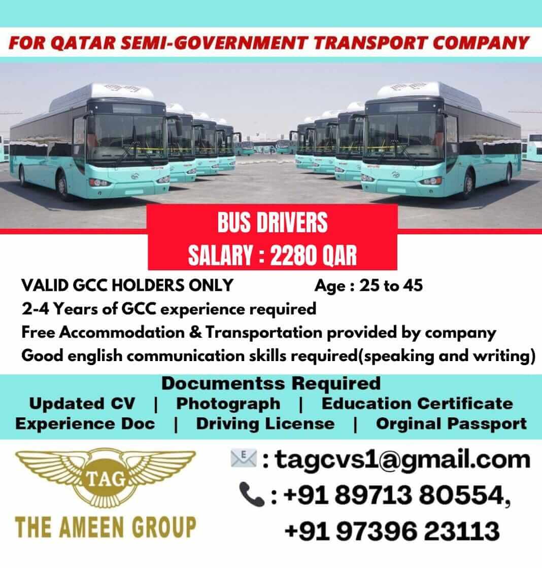 Urgently required Bus drivers for Mowasalat - Qatar