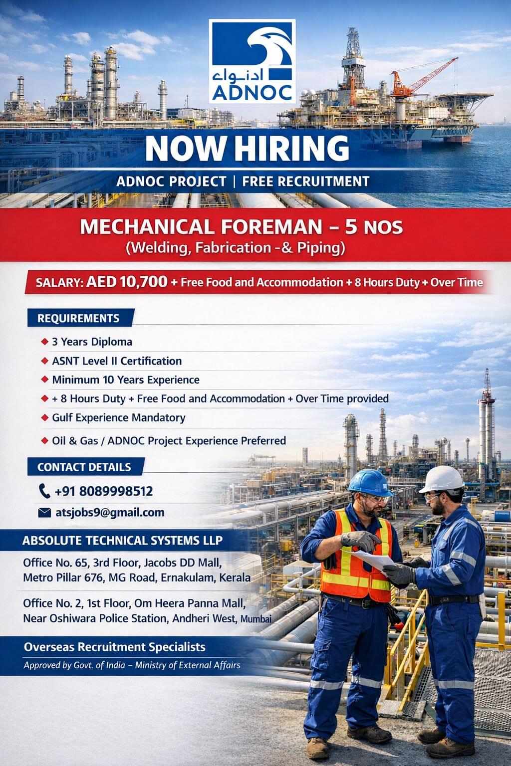 Free Recruitment - Mechanical Foreman