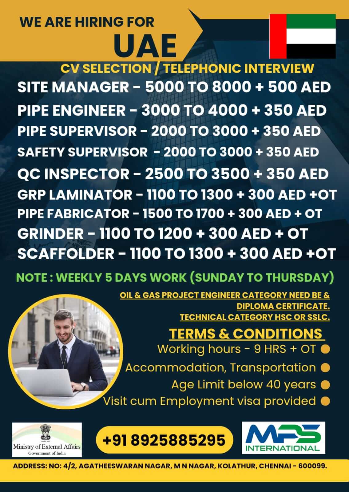 WE ARE HIRING FOR – UAE CV SELECTION / TELEPHONIC INTERVIEW