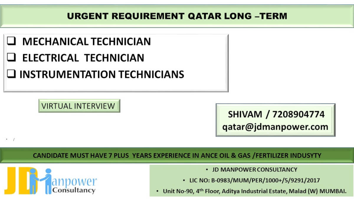 URGENT REQUIREMENT QATAR LONG –TERM