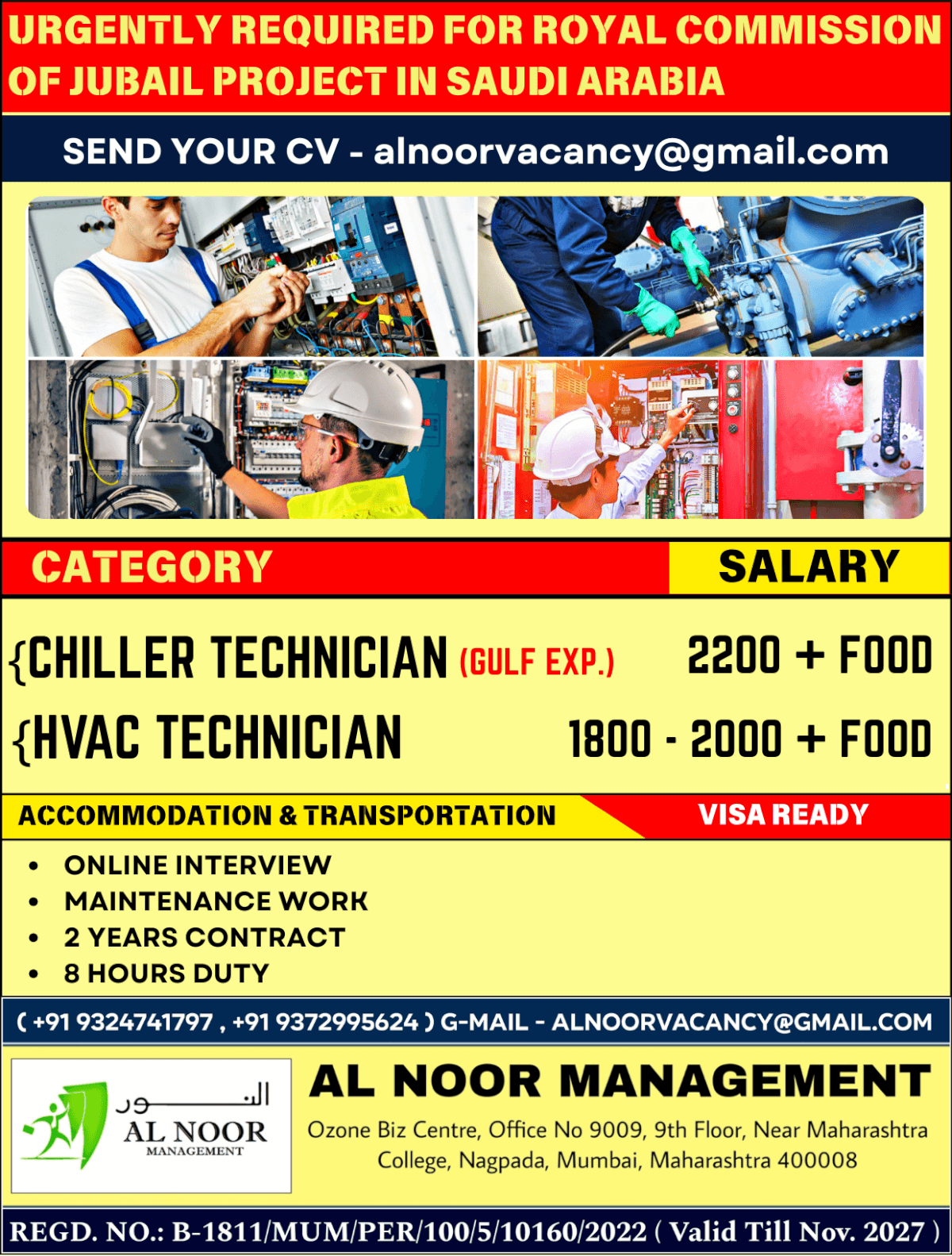 URGENTLY REQUIRED FOR REPUTED COMPANY IN KINGDOM OF SAUDI ARABIA