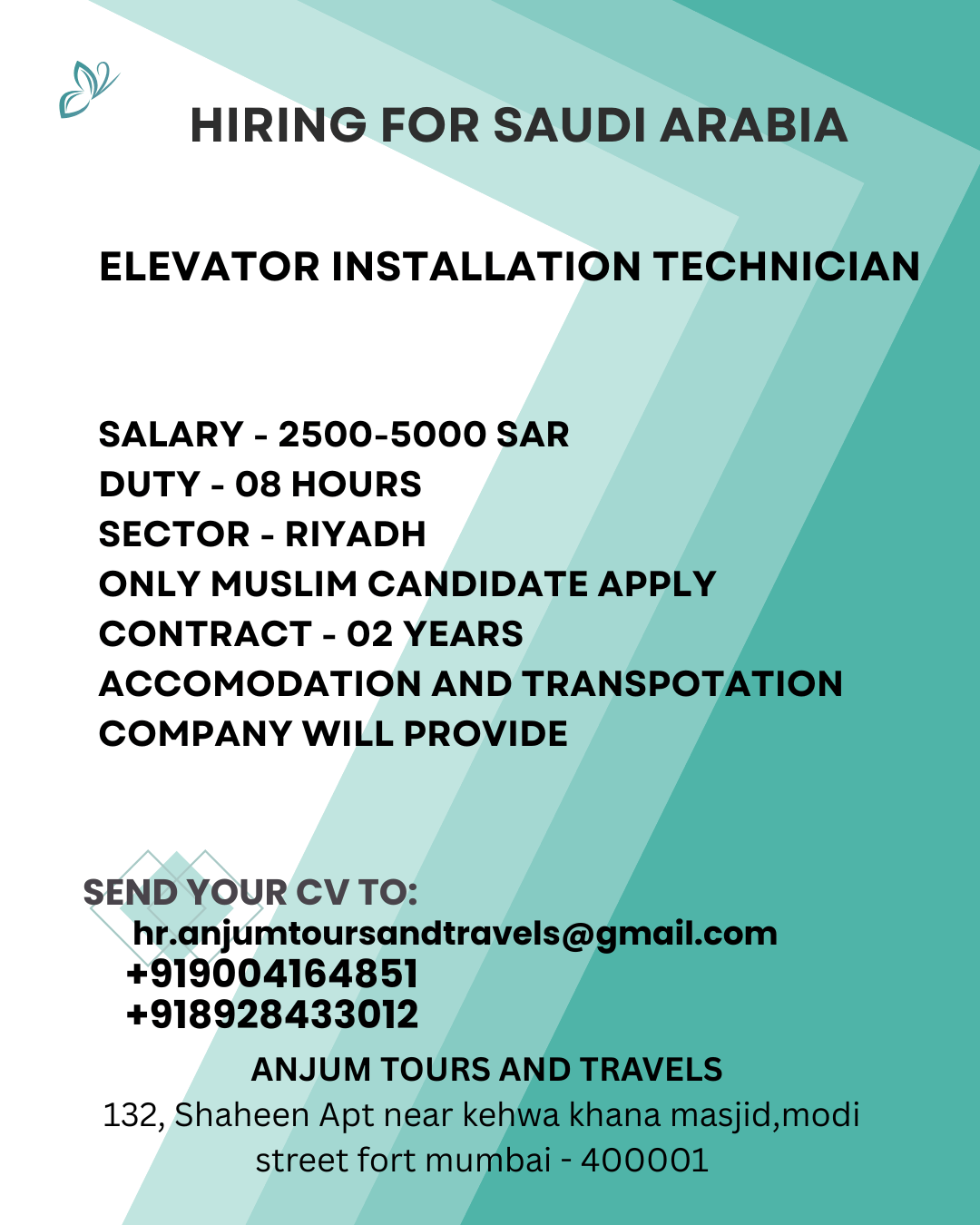 HIRING FOR SAUDI ARABIA