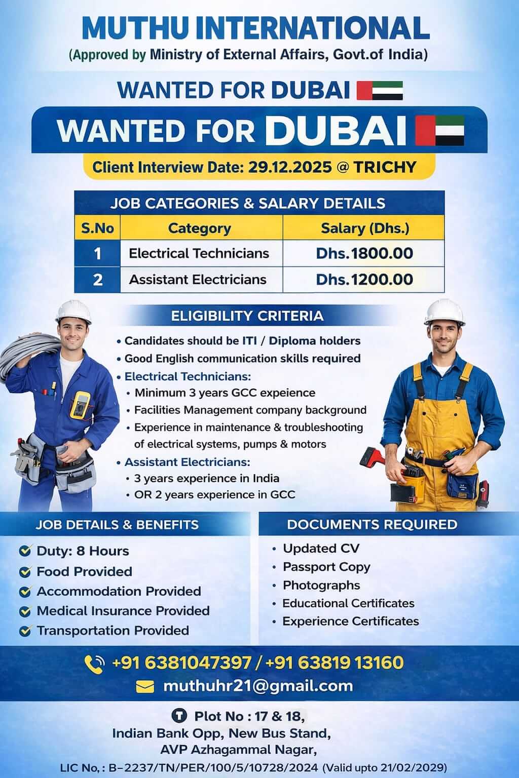 WANTED FOR DUBAI