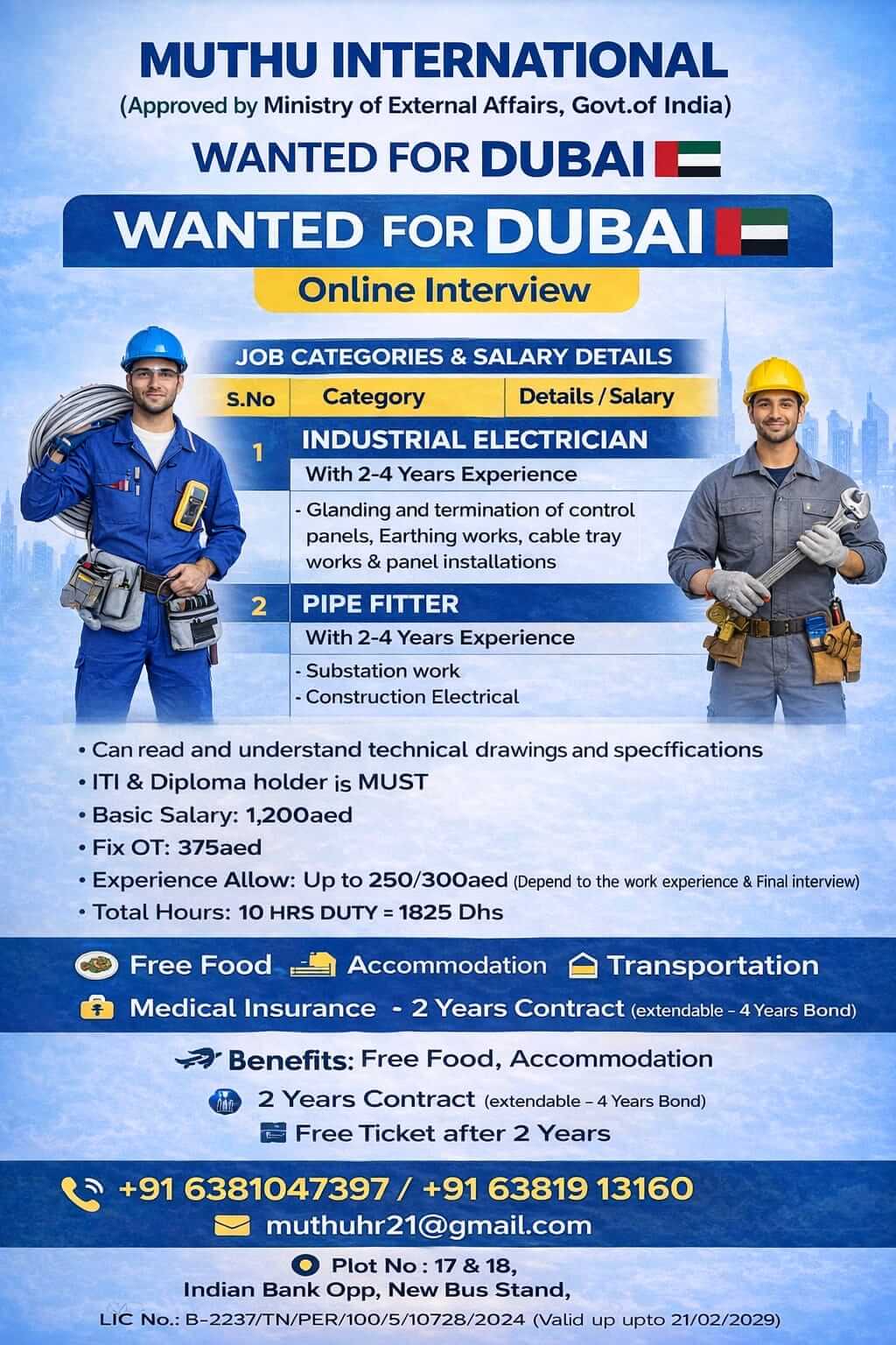WANTED FOR DUBAI