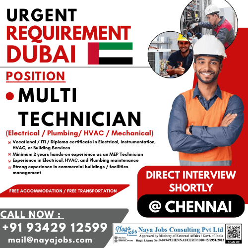 Direct Client Interview MEP Technician (Dubai, UAE)