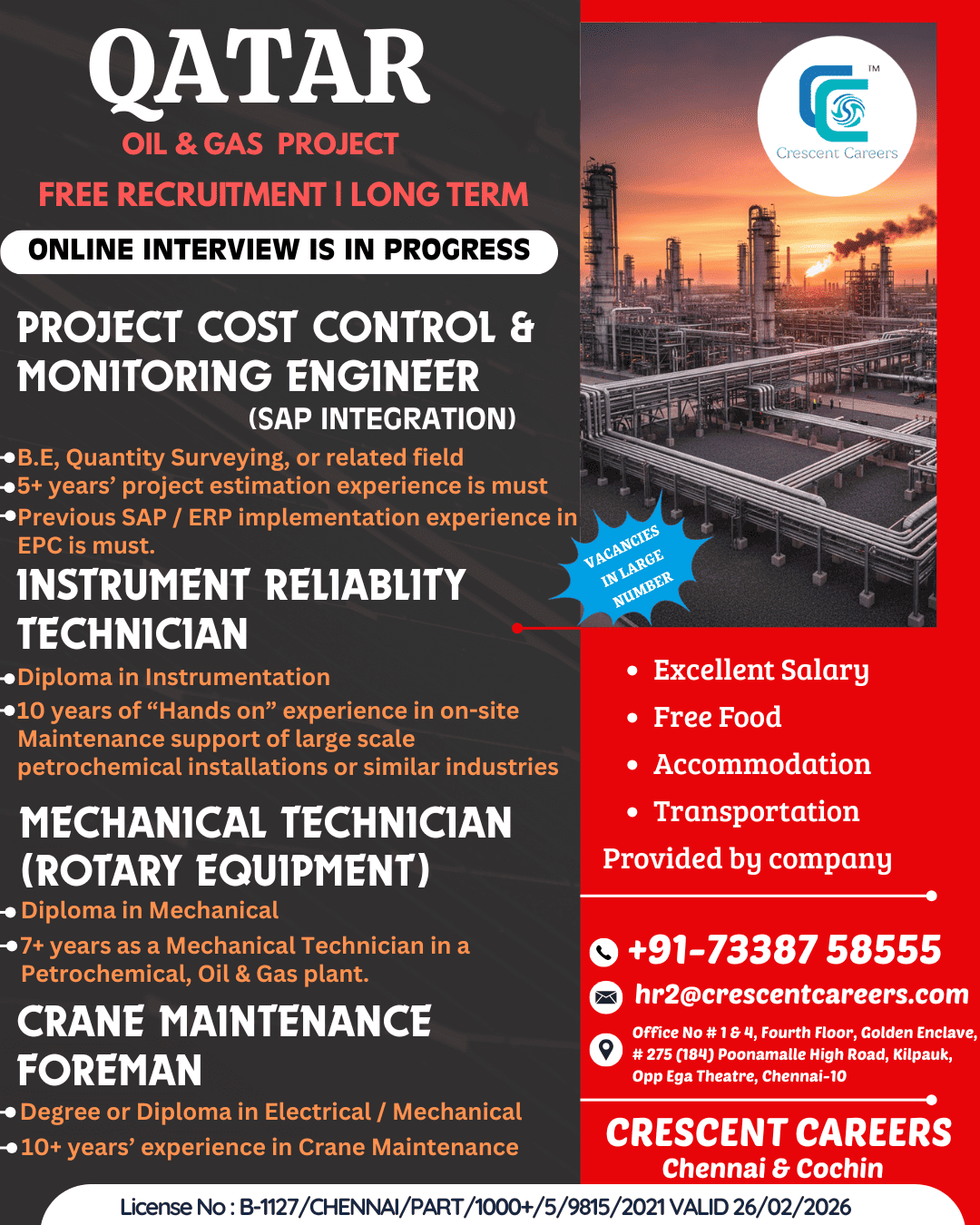 FREE RECRUITMENT FOR QATAR COUNTRY