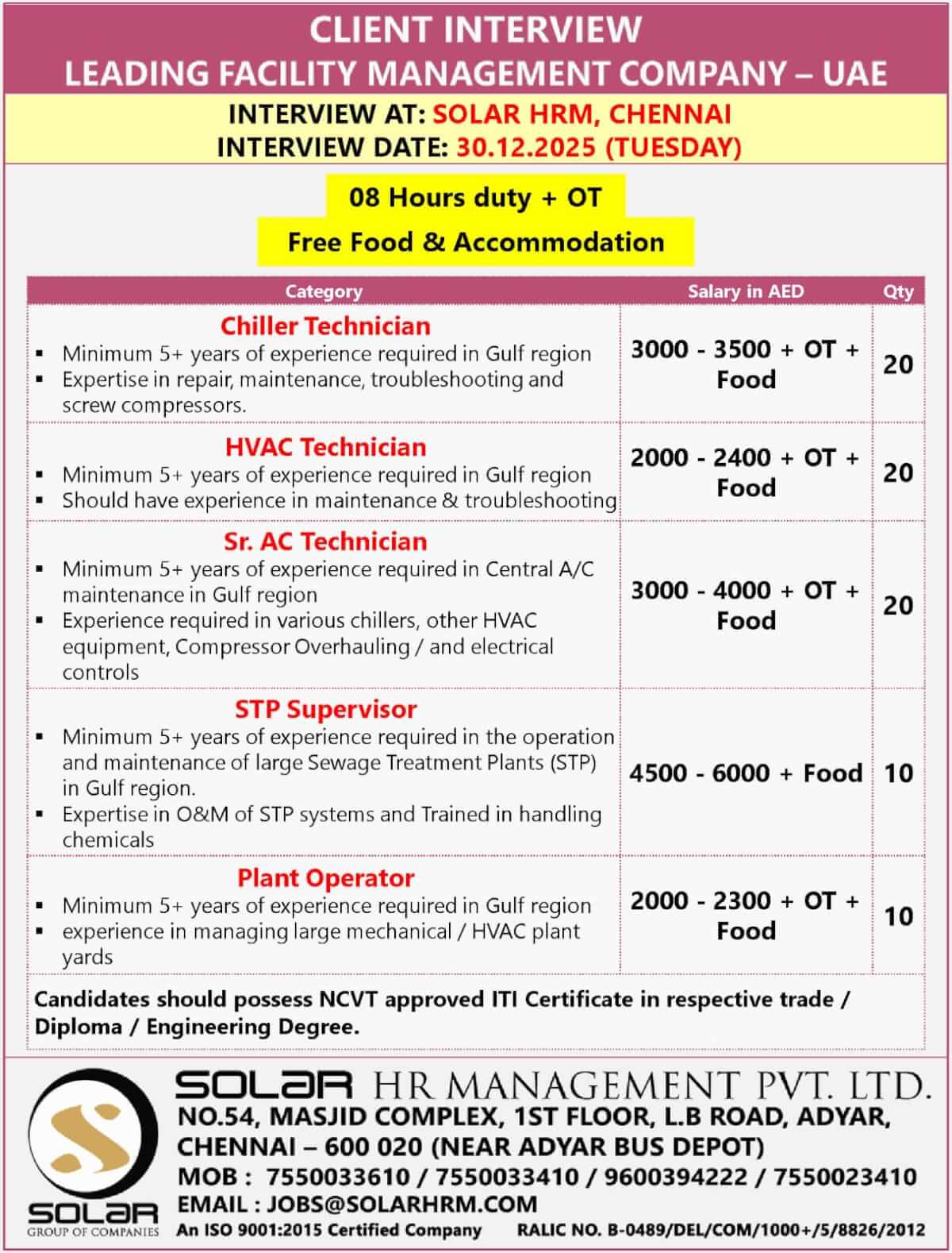Client Interview  for Facility Management company - UAE
