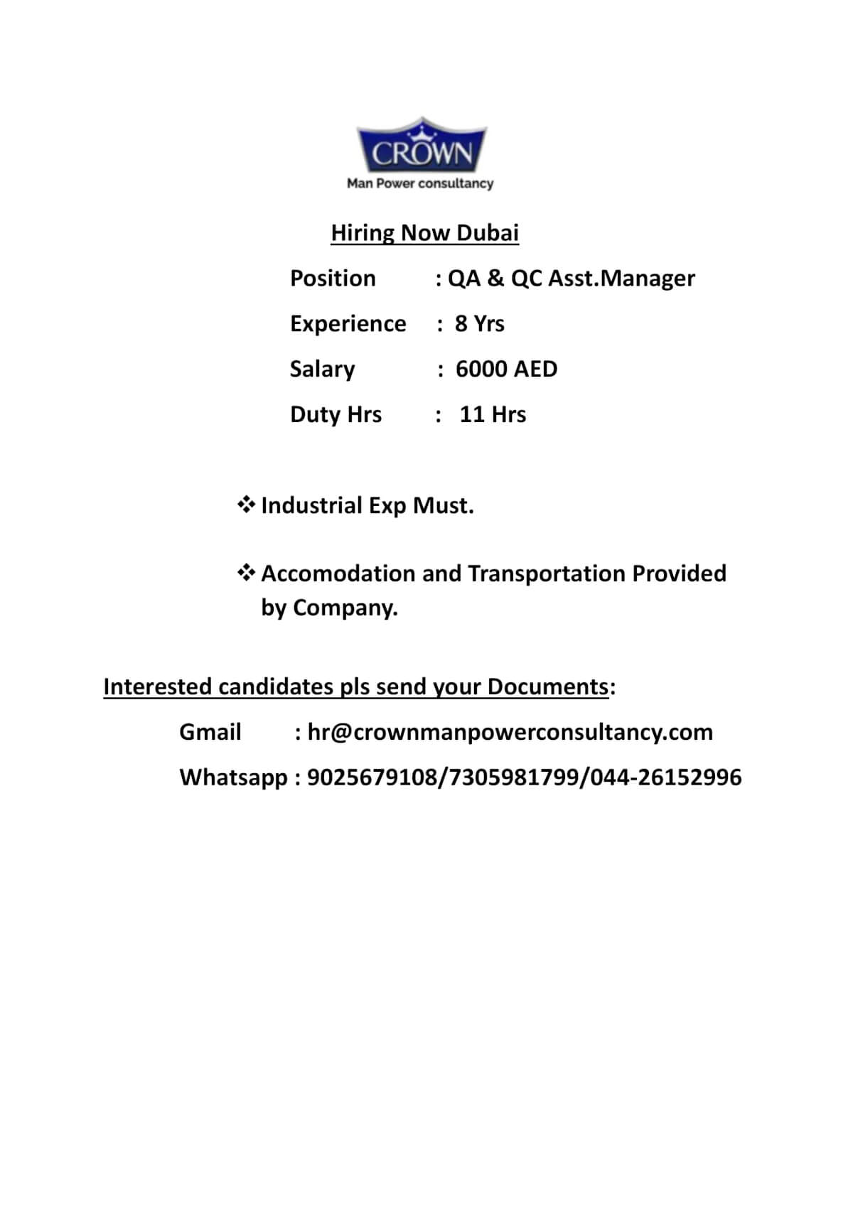 Hiring Now Dubai