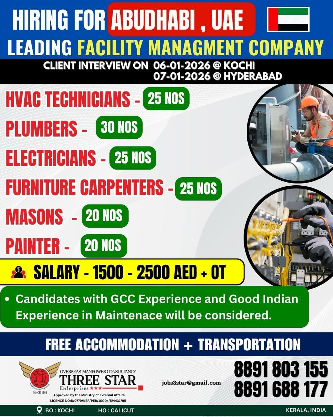 URGENT HIRING FOR ABU DHABI