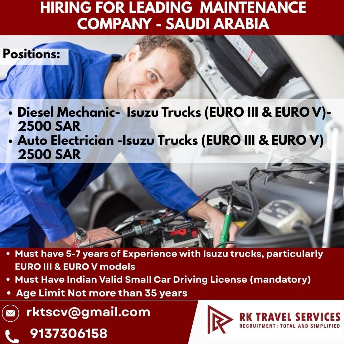 HIRING FOR LEADING  MAINTENANCE   COMPANY - Saudi Arabia
