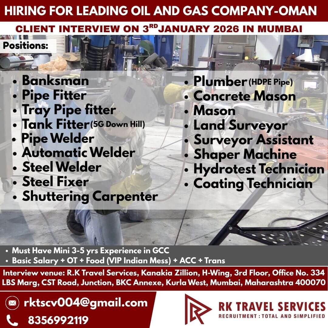 HIRING FOR LEADING OIL AND GAS COMPANY-OMAN