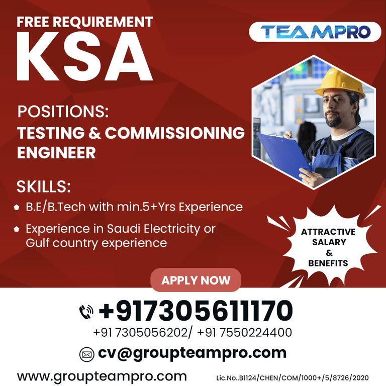 Testing & Commissioning Engineer