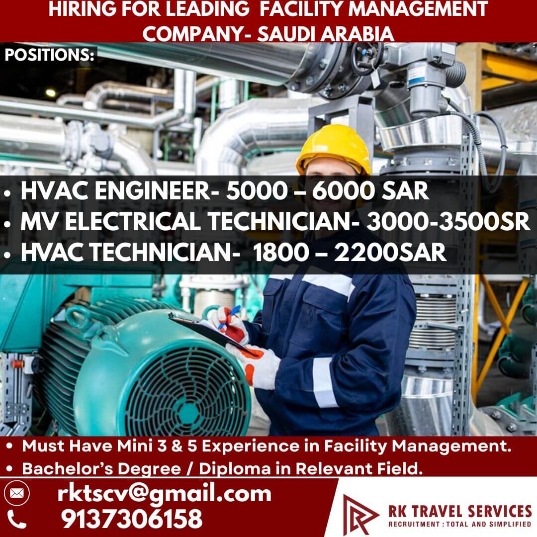HIRING FOR LEADING FACILITY MANAGEMENT COMPANY- SAUDI ARABIA