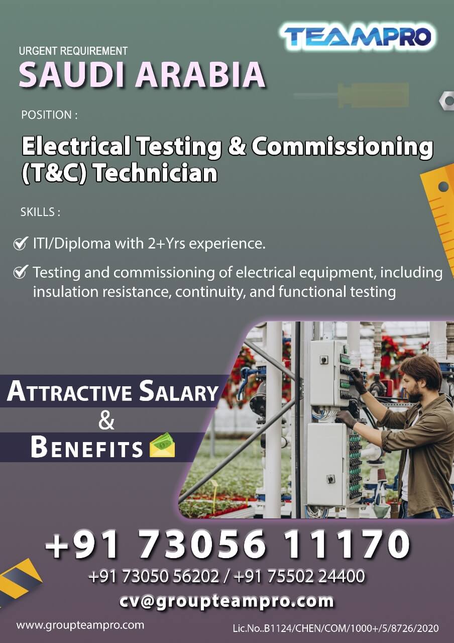 Electrical Testing & Commissioning (T&C) Technician