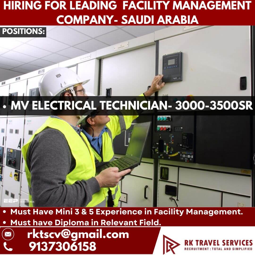 HIRING FOR LEADING  facility management Company- Saudi Arabia