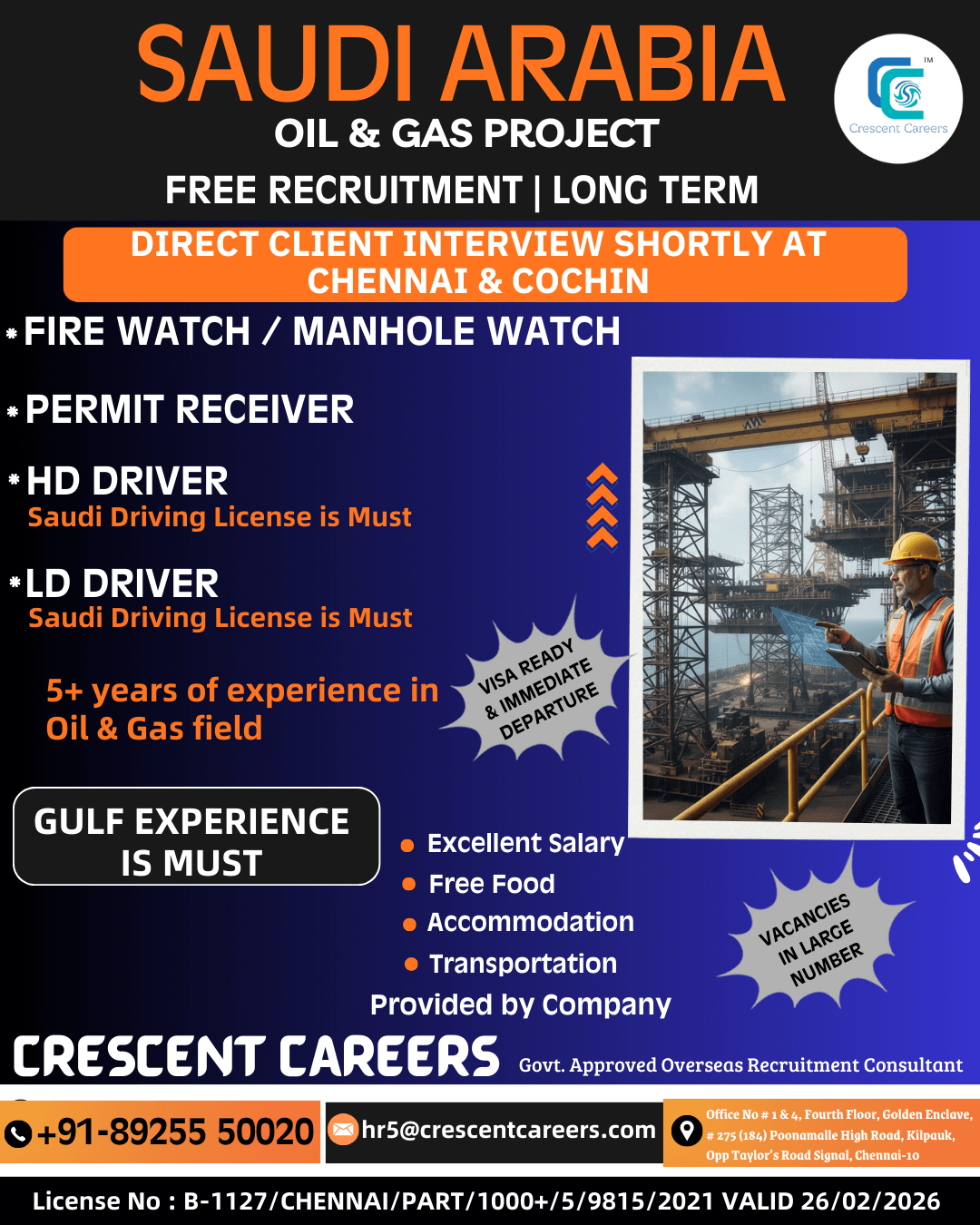 FREE RECRUITMENT - FIRE WATCH / MANHOLE WATCH