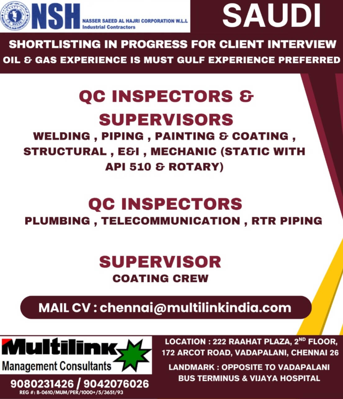 QC inspectors & supervisors
