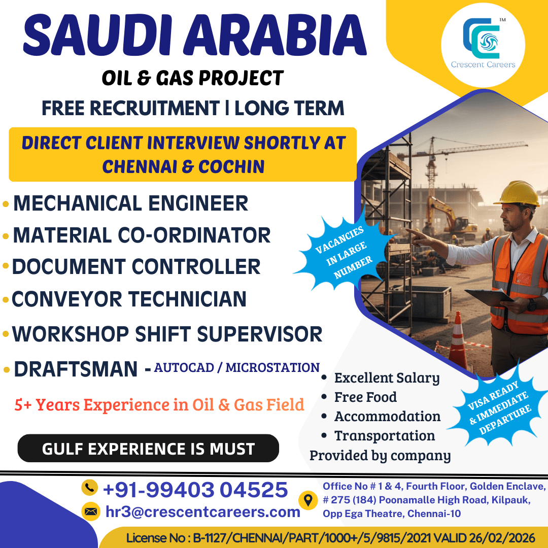 FREE RECRUITMENT - MECHANICAL ENGINEER