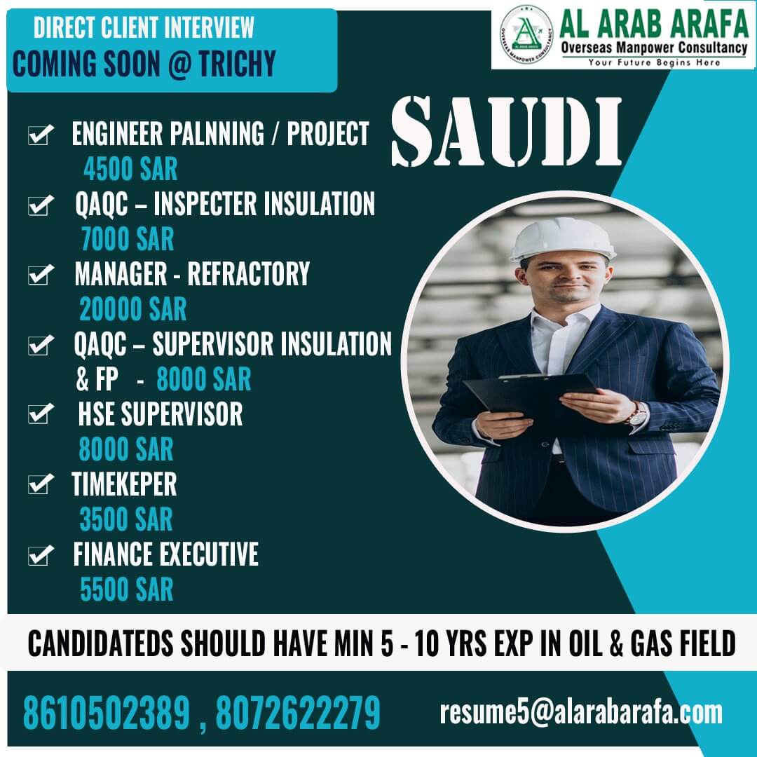 DIRECT CLIENT INTERVIEW COMING SOON @ TRICHY