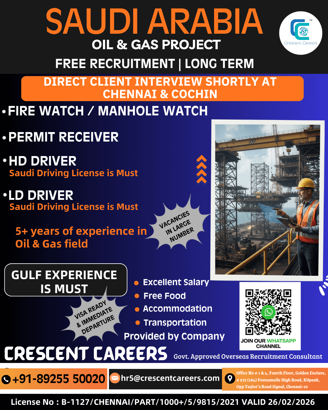 FREE RECRUITMENT - FIRE WATCH / MANHOLE WATCH