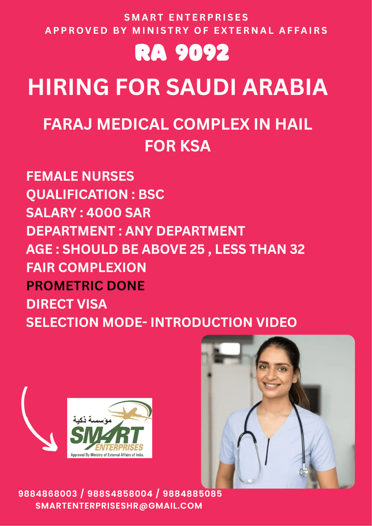 HIRING FOR SAUDI ARABIA HIRING FOR SAUDI ARABIA