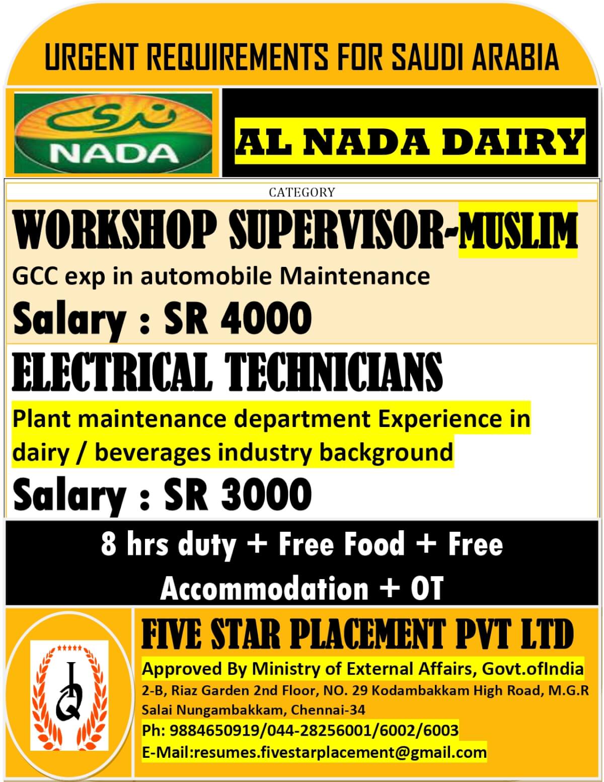 URGENT REQUIREMENT FOR SAUDI ARABIA URGENT REQUIREMENT FOR SAUDI ARABIA