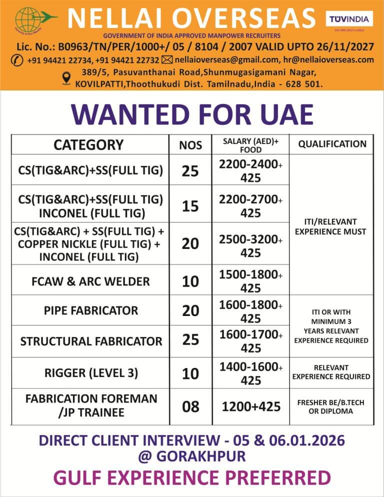 WANTED FOR UAE