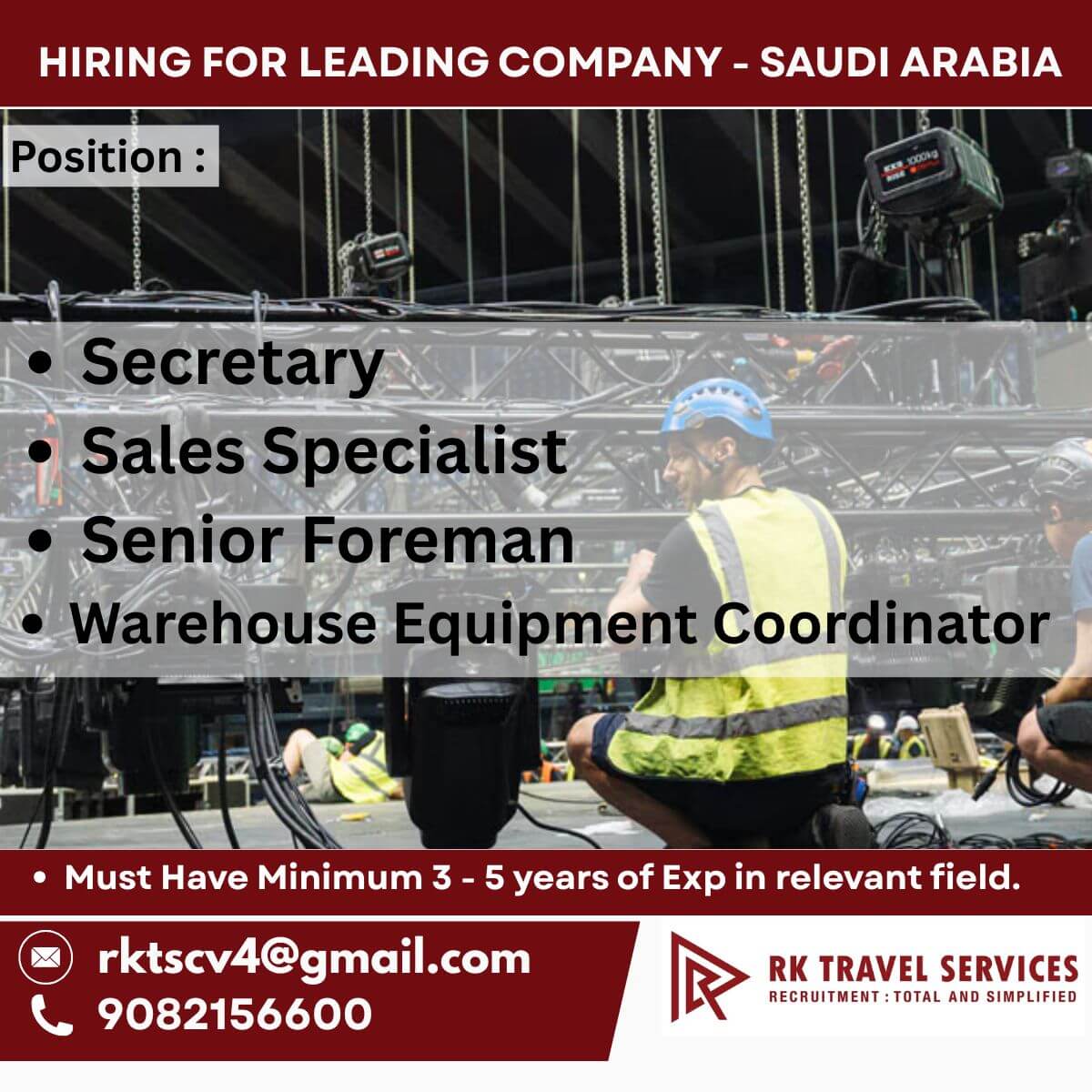 HIRING FOR LEADING COMPANY - SAUDI ARABAI