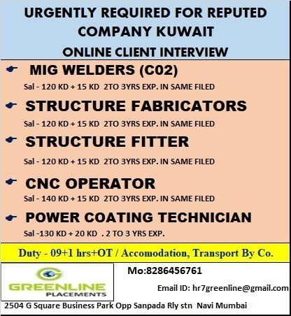 URGENTLY REQUIRED FOR REPUTED CO. KSA