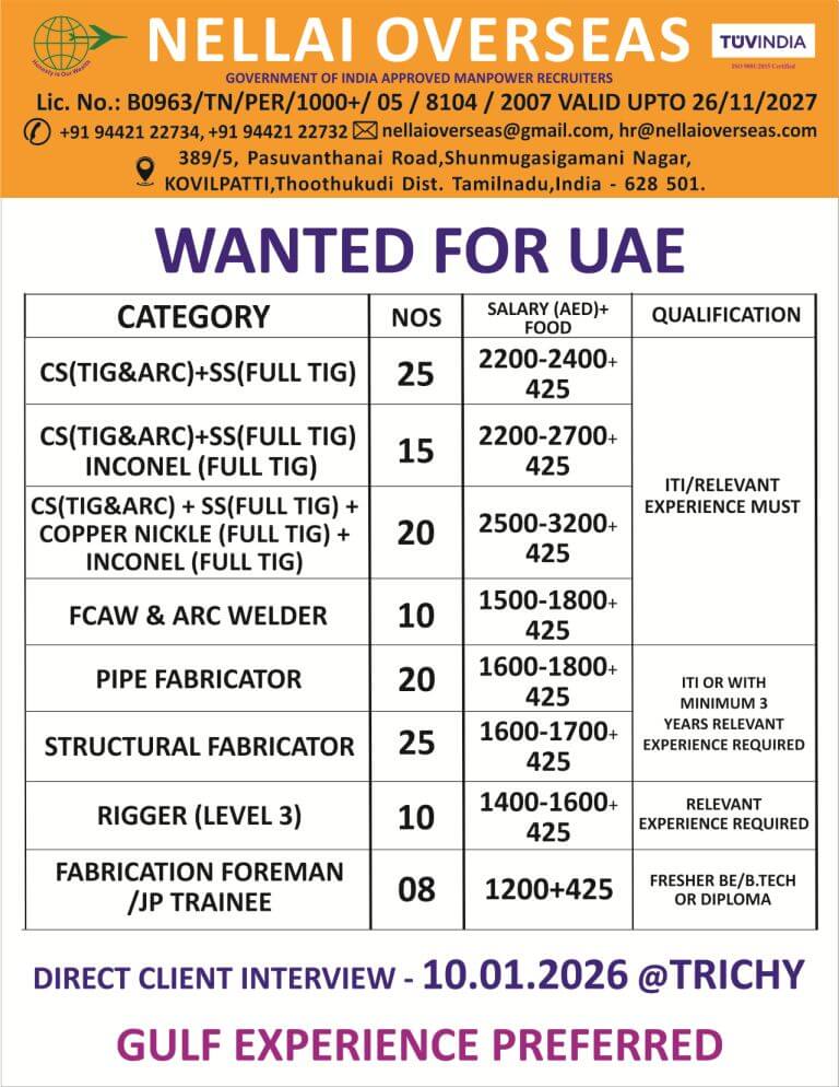 WANTED FOR UAE