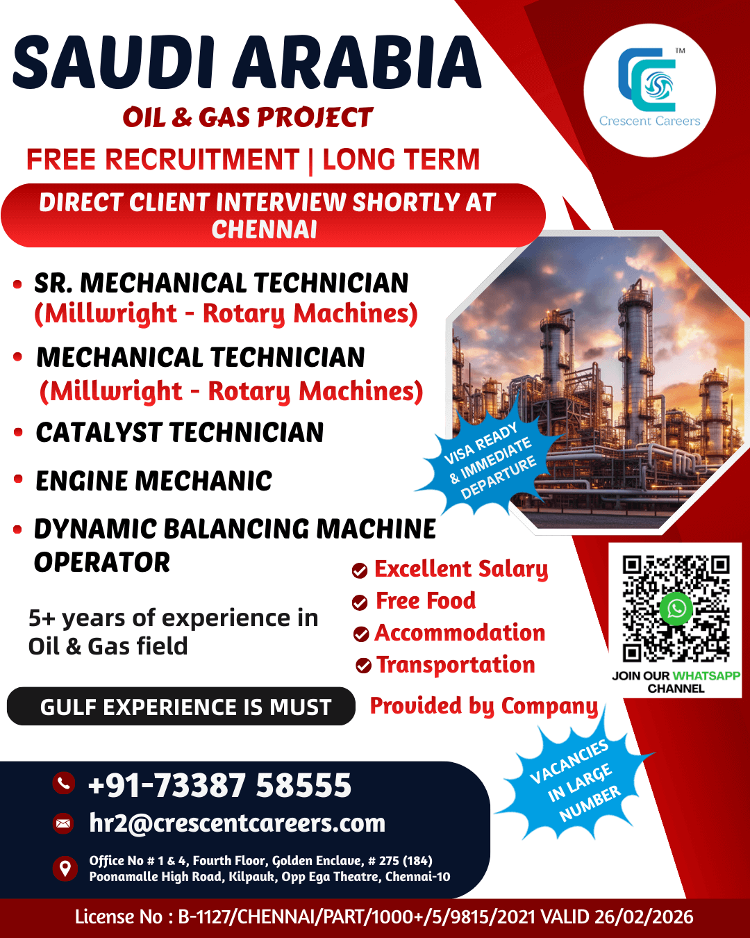 FREE RECRUITMENT - MECHANICAL TECHNICIAN / CATALYST TECHNICIAN