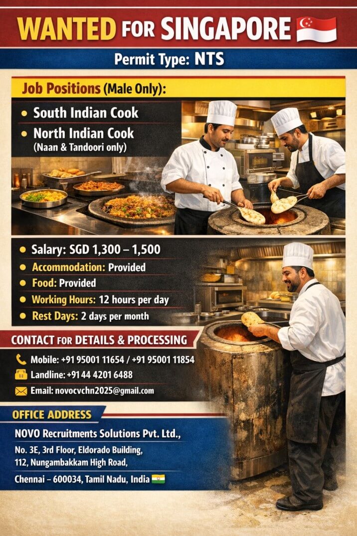 South Indian Cook + North Indian Cook (Naan & Tandoori only)