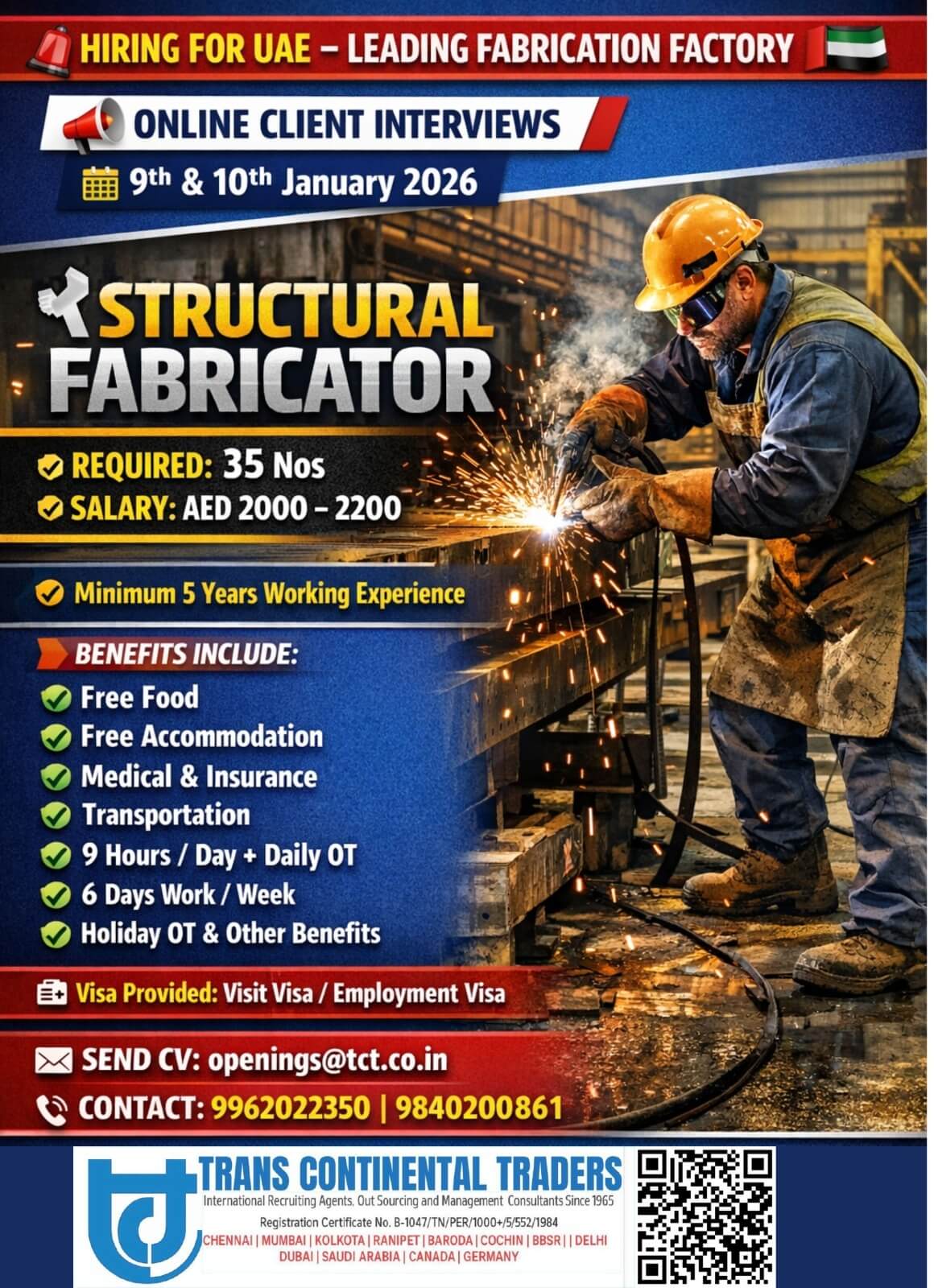 HIRING STRUCTURAL FABRICATOR FOR LEADING FACTORY-UAE HIRING STRUCTURAL FABRICATOR FOR LEADING FACTORY-UAE